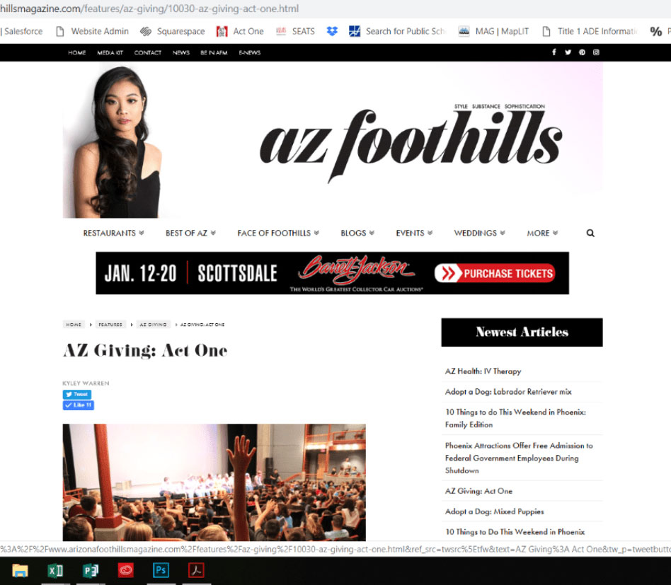 Arizona Foothills Magazine Features Act One